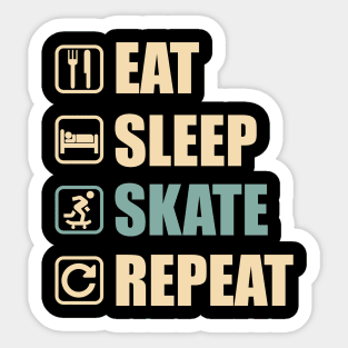 Eat Sleep Skate Repeat - Funny Skate Lovers Gift Sticker